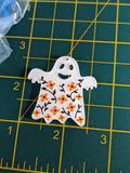 Ghost earrings, ghost jewellery, Halloween earrings, Halloween gifts, Halloween party, Halloween accessories, spooky earrings, floral ghost