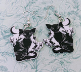 Sphynx cat earrings, sphynx cat lover gifts, sphynx cat themed, cat mom gifts, gothic earrings, sphynx mom gifts, black cat lovers,