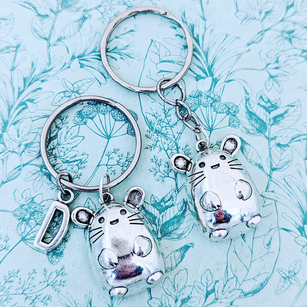 Mouse keychain, mouse keyring, mouse lover gifts, animal keychain, hamster keychain, hamster lover gifts, hamster accessories, mouse charm