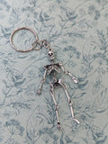 Skeleton keyring, Halloween keychain, skeleton gift, gothic keyring, gothic gifts, skull keyring, skeleton accessories, gothic bag accessory