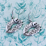 Skull earrings, skull jewelry, Halloween earrings, gothic jewellery, pirate earrings, lip earrings, gifts for goths, novelty earrings,