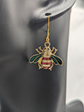 Bee earrings, bee jewellery, bee gifts, bee keeper gifts, insect lover gifts, nature lover gifts, bee themed, summer earrings, vegan earring