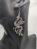 Phoenix earrings, phoenix jewelry, phoenix lover gifts, phoenix jewellery, animal earrings, fantasy earrings, bird lover gifts, bird earring