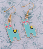 Blue alpaca earrings, alpaca jewellery, gifts for alpaca lovers, llama earrings, llama accessories, llama inspired gifts, cute animals