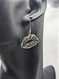 Skull earrings, skull jewelry, Halloween earrings, gothic jewellery, pirate earrings, lip earrings, gifts for goths, novelty earrings,