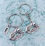 Skull lips keychain, day of the dead gifts, Halloween gifts, Halloween accessories, gothic accessories, gifts for goths, skull Keyring,