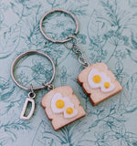 Egg on toast keychain, novelty keychain, novelty gifts, toast keyring, food lover gifts, chef gifts, secret Santa gift, fun keychain,