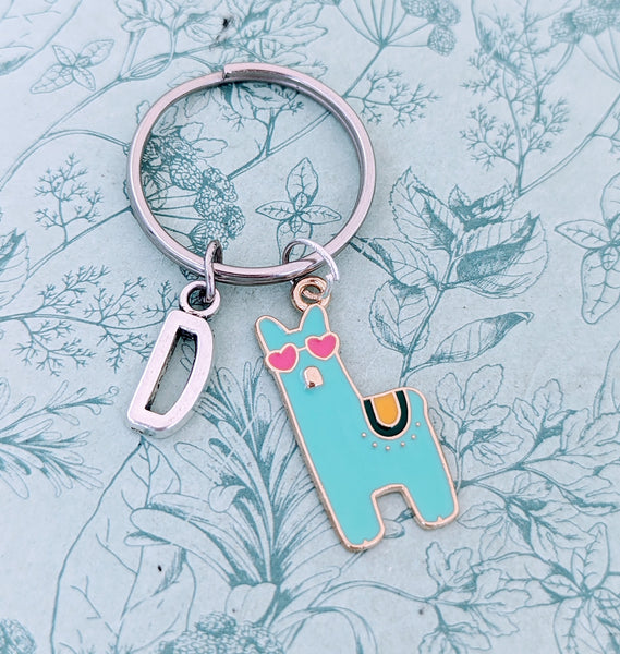 Blue llama keychain, gifts for llama lovers, llama accessories, alpaca bag charm, alpaca lovers, alpaca keychain, gifts for farmers,