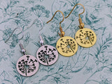 Dandelion earrings, dandelion jewellery, florist gifts, flower earrings, flower accessories, dandelion accessories, gifts for gardeners,