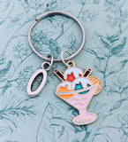 Ice cream keychain, ice cream keyring, ice cream lovers, chef keychain, ice cream sundae, food lover gifts, food keychain, chef gifts,