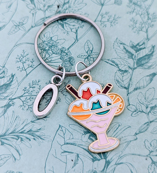 Ice cream keychain, ice cream keyring, ice cream lovers, chef keychain, ice cream sundae, food lover gifts, food keychain, chef gifts,