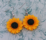 Sunflower earrings, sunflower jewellery, flower lover gifts, summer earrings, bridesmaid gifts, bridesmaid jewelry, sunflower accessories,