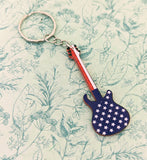 Guitar keychain, guitar lover gifts, guitar player gifts, American patriot gifts, music lover gifts, music keychain, singer gifts,