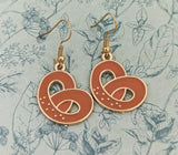 Pretzel earrings, pretzel jewelry, food earrings, food jewellery, quirky earrings, cooking earrings, pretzel gifts, pretzel lover gifts,