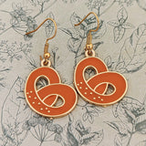 Pretzel earrings, pretzel jewelry, food earrings, food jewellery, quirky earrings, cooking earrings, pretzel gifts, pretzel lover gifts,