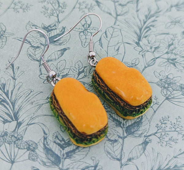 Sandwich earrings, sandwich lover gifts, deli sandwich, food earrings, foodie gifts, food jewellery, chef gifts, chef earrings, food lovers