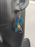 Autism earrings, autism jewellery, autism support, autism awareness, autism gift, jigsaw earrings, autism warrior, ribbon earrings,
