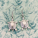Tortoise earrings, turtle jewellery, turtle lover gifts, gifts for tortoise lovers, pet tortoise, nautical animal gifts, reptile gifts,