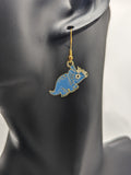 Dinosaur earrings, triceratops earrings, dinosaur jewelry, dinosaur lover gifts, triceratops jewellery, triceratops lovers, dino earrings