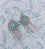 Dream catcher earrings, feather earrings, boho earrings, native earrings, native jewelry, hippie earrings, hippie jewelry, sister gifts,
