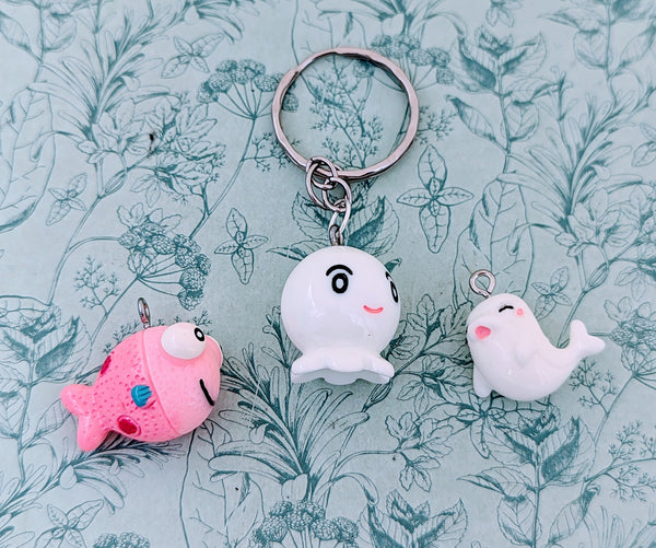 Seal keychain, seal lover gifts, octopus keychain, octopus gifts, octopus accessories, fish Keyring, fish gifts, sea animal lovers