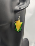 Corn earrings, food earrings, corn on the cob, chef earrings, gifts for chef, vegan gifts, vegetable earrings, funky gift ideas, foodie gift