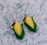 Corn earrings, food earrings, corn on the cob, chef earrings, gifts for chef, vegan gifts, vegetable earrings, funky gift ideas, foodie gift