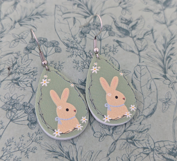 Rabbit earrings, rabbit jewellery, Easter gifts, Easter earrings, rabbit lover gifts, statement earrings, bunny earrings, bunny lover gifts