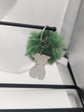 Female body keyring, artist keychain, Feminist keyring, body sculpture, painter gifts, gifts for a painter, goddess keyring, pom pom keyring