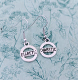 Diabetic earrings, gifts for a diabetic, diabetes earrings, diabetes awareness, medical earrings, doctor gifts, nurse earrings,