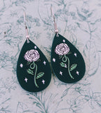 White rose earrings, flower earrings, flower lover gifts, gifts for gardeners, gardening lovers, gifts for florist, rose jewellery, gardener