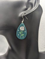 White rose earrings, flower earrings, flower lover gifts, gifts for gardeners, gardening lovers, gifts for florist, rose jewellery, gardener