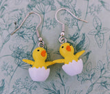 Chicken earrings, chick earrings, chicken jewellery, easter gifts, easter earrings, easter jewellery, egg earrings, gifts for easter,