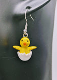 Chicken earrings, chick earrings, chicken jewellery, easter gifts, easter earrings, easter jewellery, egg earrings, gifts for easter,