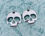 Skull earrings, skull jewellery, statement earrings, gothic earrings, gothic jewelry, day of the dead, Halloween earrings, pagan gifts,