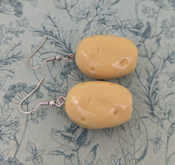 Potatoe earrings, food lover gifts, foodie gifts, gifts for chef, fun quirky earrings, novelty jewelry, potato lovers, kawaii earrings,