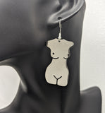 Female body earrings, goddess earrings, artist earrings, gifts for artists, body sculpture, art teacher gifts, feminism jewellery, art lover