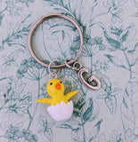 Easter chick personalised keyring, Easter gifts, Easter themed, Easter keyring, cute Easter gifts, animal lover gifts, chicken keychain,