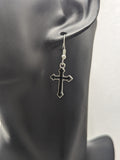 Black cross earrings, vampire earrings, earrings for men, vampire Jewellery, gifts for him, gothic earrings, gothic jewelry, Halloween gift