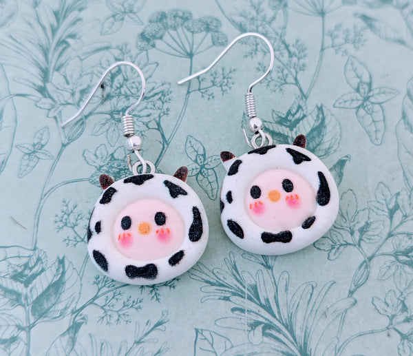 Cow earrings, cow jewellery, novelty earrings, cow farmer gifts, gifts for cow lovers, cow inspired gifts, farm animal lovers, cow fan