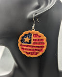 Cherry pie earrings, food earrings, American pie, USA earrings, usa flag earrings, statement jewellery, novelty earrings, gifts for a baker