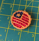 Cherry pie earrings, food earrings, American pie, USA earrings, usa flag earrings, statement jewellery, novelty earrings, gifts for a baker