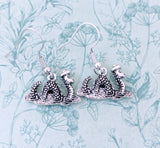 Loch Ness monster earrings, Dinosaur earrings, dinosaur jewellery, traveller gifts, plesiosaurs earrings, plesiosaurus jewellery, Dino gifts