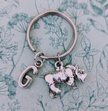 Rhino keyring, rhino keychain, rhino lover gifts, wild animal keyring, rhino accessories, zoo keeper gifts, rhinoceros gifts, zoo animals,