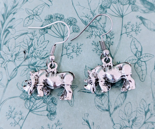 Rhino earrings, rhino jewellery, gifts for rhino lovers, wildlife vet gifts, animal earrings, rhino accessories, zoo keeper gifts,