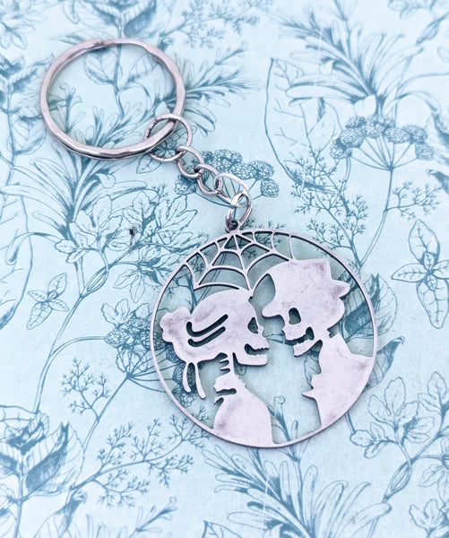 Skull Keychain, skull lover gifts, skull inspired, girlfriend gifts, anniversary gothic gifts, goth inspired gifts, gothic keychain,