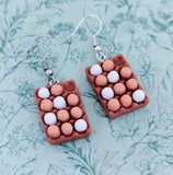 Egg earrings, egg jewelry, egg lover gifts, foodie gifts, food jewellery, novelty earrings, food inspired, food earrings, Chicken earrings,