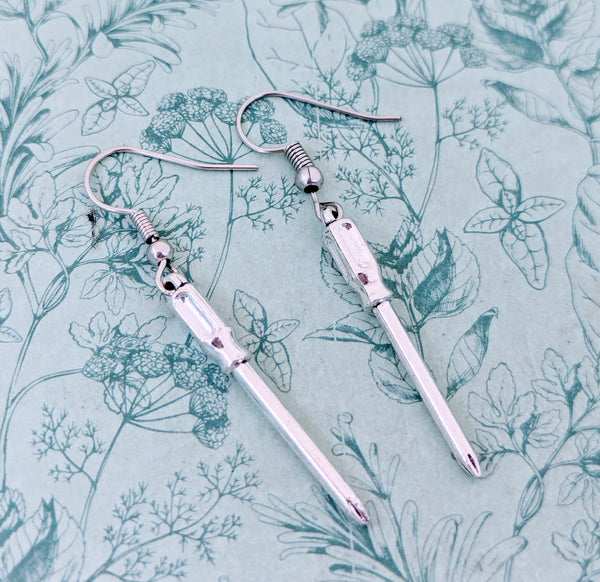 Screwdriver earrings, novelty earrings, tool earrings, builder gifts, stocking fillers, charm earrings, diy earrings, builder earrings,