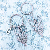 Cat keyring, cat keychain, cat lover gifts, gothic cat keyring, gifts for goths, cat lady gifts, stocking filler gifts, animal gifts,