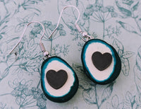 Avocado earrings, avocado jewelry, avocado lovers, foodie gifts, gifts for vegans, fruit earrings, fruit jewellery, gifts for green grocer,